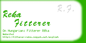 reka fitterer business card
